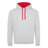 Heather Grey|Fire Red